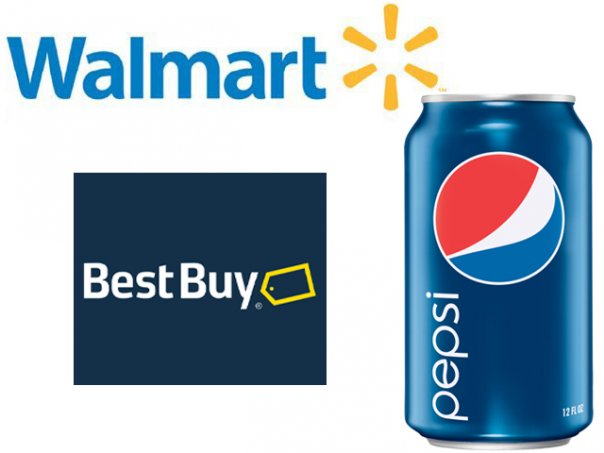 new logos - Walmart, Pepsi, Best Buy
