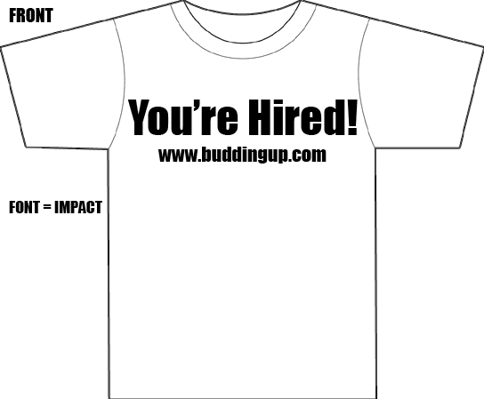 buddingup promotional t-shirt
