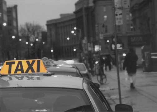 Taxi Line of Taxi's just outside Union Station and Royal York Hotel